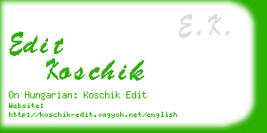 edit koschik business card